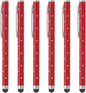 PATIKIL Stylus Pens for Touch Screens, 6 Pcs High Precision Universal Bling Stylus Crystal Metal Capacitive Pen for Touch Screen Devices Phone Tablets Laptop, Red
