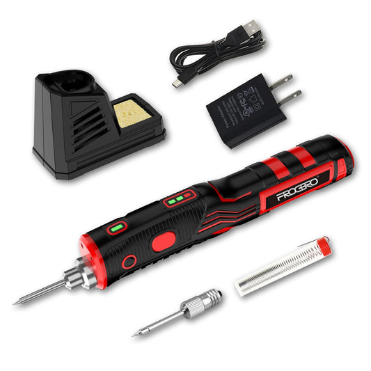 FROGBRO 11W 2500mAh USB Rechargeable Cordless Soldering Iron Kit 2 Tips