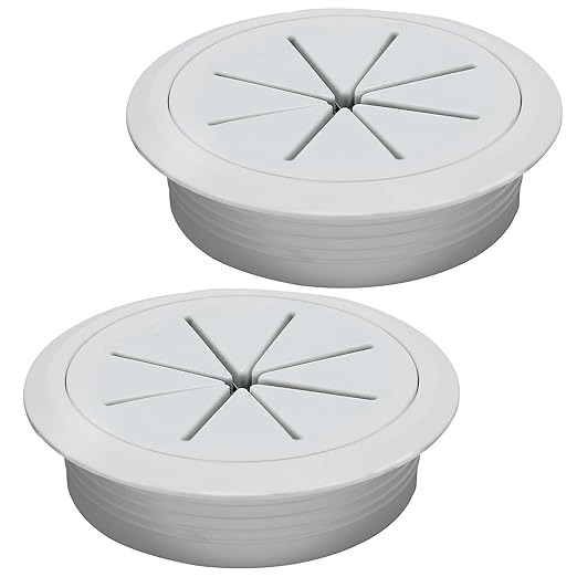 BOPOREAE 2 Pcs Desk Grommet 3-1/8" (80mm), Desk Hole Cover for Cables