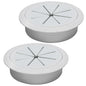 Desk Grommet 3-1/8" (80 mm), Desk Hole Cover for Cables Grey, Cable Grommet ABS Plastic, Desk Hole Grommet for Office and Home Table Cable, Detachable & Flexible Cable Cord Organizer-2 Pcs