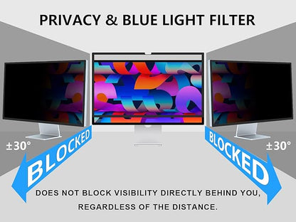 FILMEXT [2-Pack[2022 New] 27 inch privacy screen for monitor compatible with Apple Studio Display 27" Only,Removable Computer Monitor Privacy Screen Shield Anti Blue Light Filter