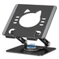 Aoviho Tablet Stand 360° Rotating Aluminum Holder, Adjustable, Portable and Foldable Monitors Stand for iPads, Compatible with 4-12.9" Tablets, Silver
