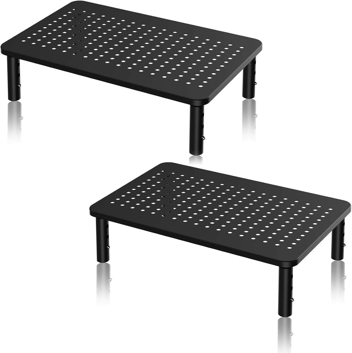 suptek Dual Monitor Stand Riser,Large Monitor Laptop Stand Riser 3 Adjustable Heights Computer Stand for Laptop, Printer, Notebook(MST016L)