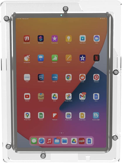 TABcare Anti-Theft Acrylic VESA Enclosure for Apple iPad Pro 11" 1st, 2nd, 3rd, 4th gen. with Free Wall Mount Kit & 90-Degree Angle USB C Cable (iPad Pro 11 1/2/3/4, Clear)