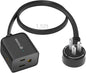 TROND 360° Rotating Flat Plug Extension Cord 1.5ft, Low Profile Small Power Strip, Three Side Grounded Outlet, 13A, Short SPT 16/3 Gauge Cable for Indoor Home Office Cruise Travel Essentials, Black