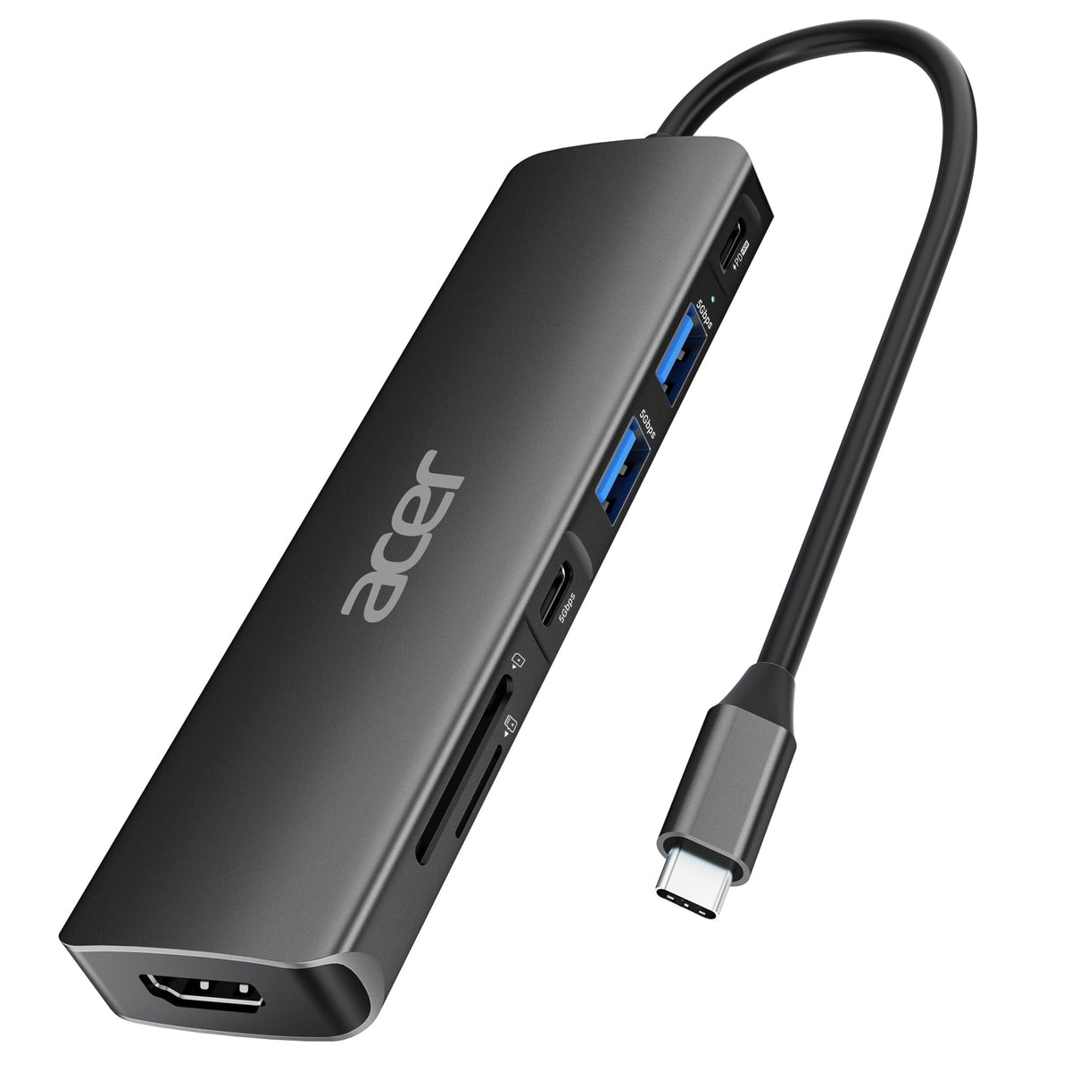 Acer USB C Hub, 7 in 1 Multi-Port Adapter for Laptop/Mac Type C Devices