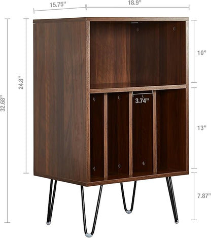 Arkrocket Huygens High Fidelity Bluetooth Record Player with Built-in Speakers Belt Drive Vinyl Turntable with Moving Magnet Cartridge, Bluetooth Input Output and Aux-in (Huygens Walnut + Audio Rack)