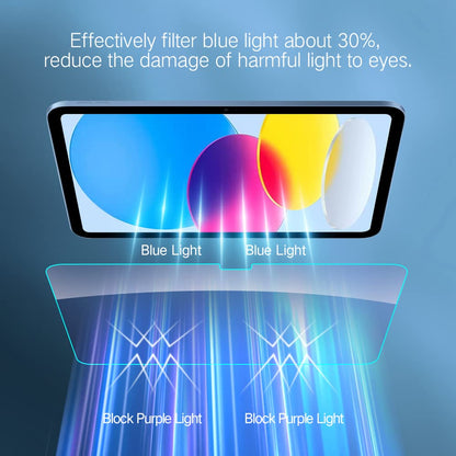 PERFECTSIGHT Anti Blue Light Screen Protector Compatible with iPad Air 5 2022/ Air 4 10.9 inch 2020/ iPad Pro 11 (2022/2021/2020/2018 Model), HD Clear Eye Protection Anti Fingerprint Tempered Glass