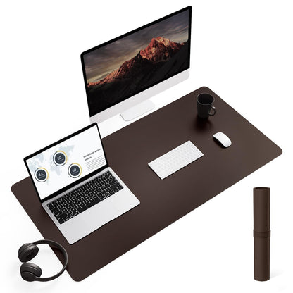 YSAGi Non-Slip Leather Desk Pad, Waterproof Laptop Computer Desk Keyboard Mat, Table Protector Blotter Mat, Large Mouse Pad for Office/Work/Home/Decor(Black, 31.5" x 15.7")