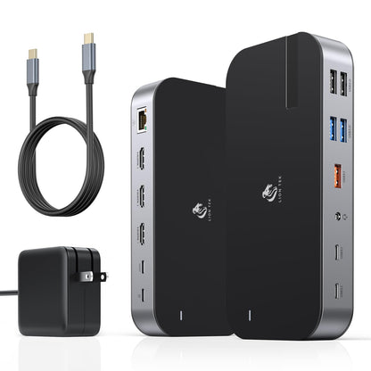 LIONWEI Laptop Docking Station,16 in 1 USB C Docking Station Triple Monitor