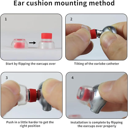 OKCSC 2 Pieces Liquid Silicone Eartips, Breathable Silicon Eartips Set with Box,for Earbuds,Low-Profile Hearing Protection for Sleep,Study,Travel,Work,Office,Bowl Type(1 Pairs/L/Green/No Earphone)