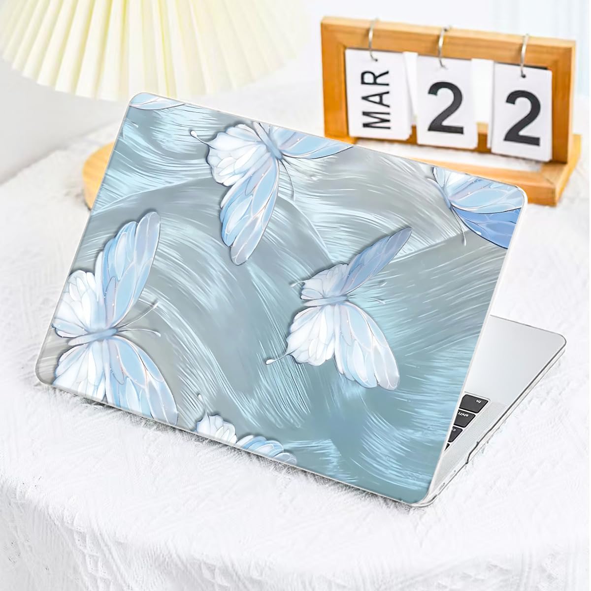 LCMOCICO Compatible with 2021 2020 MacBook Air 13 inch Case M1 A2337 A2179 A1932 2018 2019 Release, Pattern Plastic Hard Shell Case & Keyboard Cover for Mac Air 13.3 Touch ID, Tin Foil Butterfly