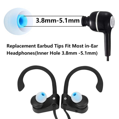 MMYQXI Earbud Replacement Tips Silicone Earbud Tips Earbud Covers Fit for in-Ear Headphones (Inner Hole 3.8mm -5.1mm) Ear Tips Earbud Rubber Tips 9 Pairs S/M/L