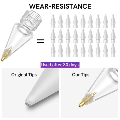 Delidigi 3 Pack Replacement Tips Compatible with Apple Pencil Pro/2nd Generation/1st Gen/USB C, Wear-Resistant iPencil Nibs Accessories Fine Point Precise Control Pen Like Tips