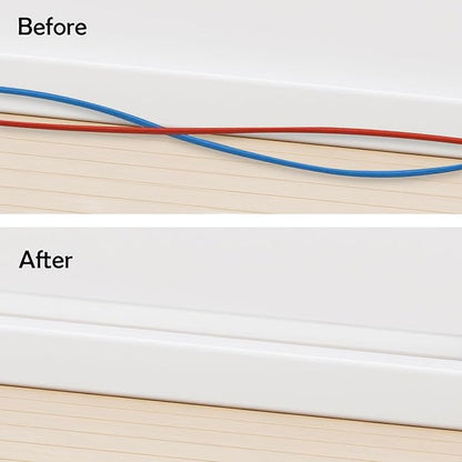 Rubber Bond TV Cord Hider Cable Protector - Strong Self Adhesive Wall Cord Cover Cable Hider - Low Profile Cable Management Wall Cord Concealer Cable Raceway (White, 10 Feet)