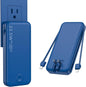 Portable Charger with Built in Cable and AC Wall Plug, USB C Power Bank 12000mAh 22.5W Super Fast Charging, Lightweight Portable Phone Charger Travel Battery Pack for iPhone, Samsung, Tablets (Navy)