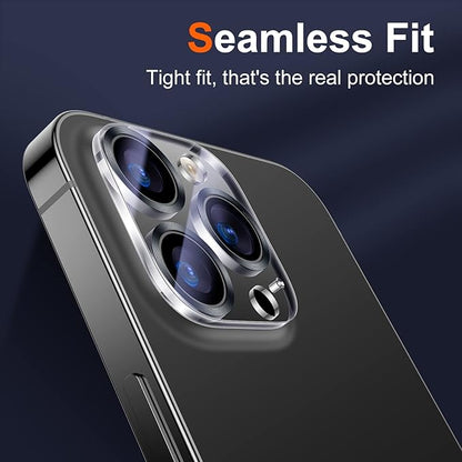 UniqueMe [ 3 Pack] Compatible with iPhone 12 Pro Max 6.7" Camera Lens Protector Tempered Glass,[Case Friendly][New version][Scratch-Resistant][Easy Installation] -Graphite Black