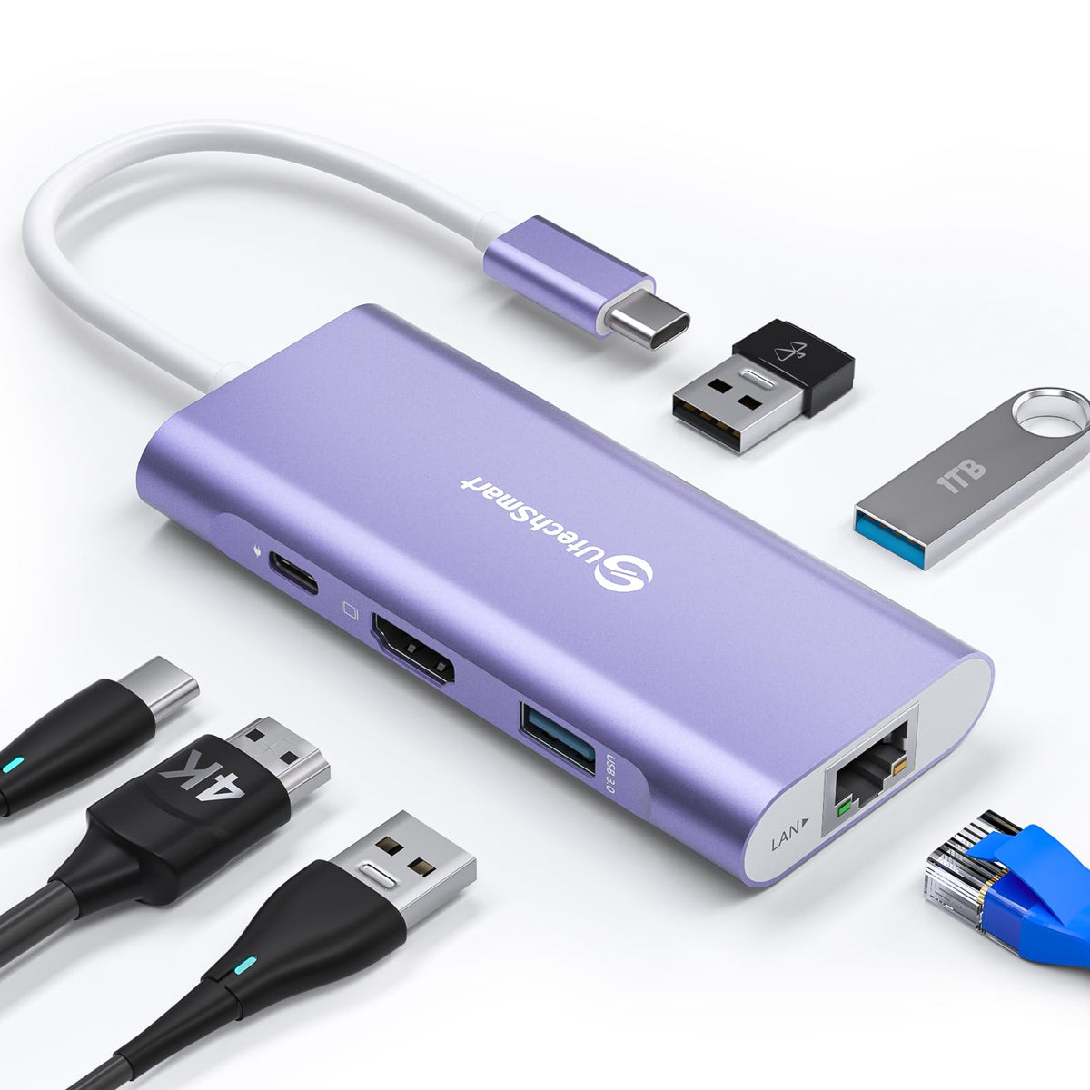 UtechSmart USB C Hub 6 in 1 Multiport Adapter for MacBook Pro/Air