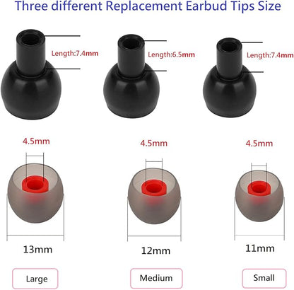 36 Pieces Medium Earbud Tips Soft and Comfortable Ear Bud Replacement Pieces Silicone Fit Most in-Ear Headphones，Inner Hole 3.8mm -5.5mm，Medium Black and Red Earbud Replacement Tips