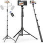 EMART 70" Flexible Phone Tripod for iPhone, Overhead Cellphone Holder &Camera Stand with Gooseneck and Remote, Selfie Stick for Video Recording, Live Streaming, Cooking, Vlogging, Fitness