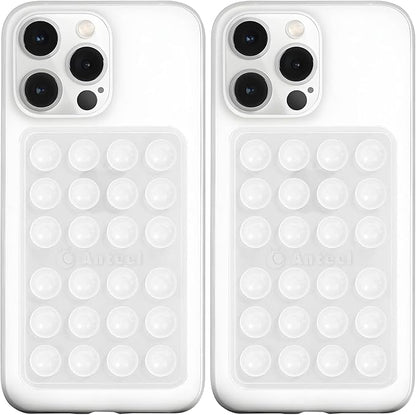 Anteel MAX Silicone Suction Phone Case Adhesive Mount, Upgraded Super Strong Grip, Durable, Easy to Use, Hands-Free Sticky Phone Holder for Selfies, Tiktok Videos, 2.56"x3.94" (TP&TP)
