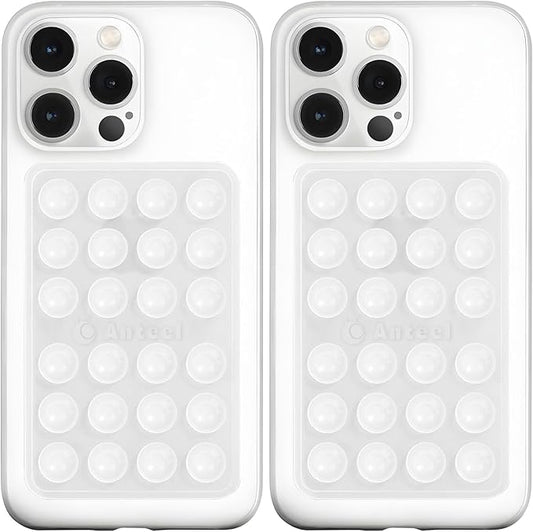 PKYAA Silicone Suction Phone Case Adhesive Mount, Upgraded Super Strong Grip, Durable, Easy to Use, Hands-Free Sticky Phone Holder for Selfies, Tiktok Videos, 2.56"x3.94" (TP&TP)