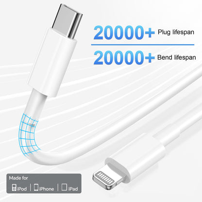 for iPhone 14 13 12 11 Fast Charger, [MFi Certified] 3 Pack 20W USB C Charger Block with 3FT&6FT&10FT USB C to ightning Fast Charging Cable Compatible with iPhone 14/13/12/11/Pro/Pro Max/Xs/Xr/X
