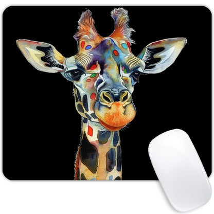 Square Mouse Pad Colorful Artistic Giraffe-1,Gaming Mouse Pads for Desk,Soft Computer Waterproof Non-Slip Mouse Mat