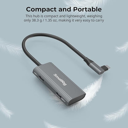 SmallRig 4-in-1 USB-C Hub with a Cold Shoe Mount for Phone/Camera Cage, PD 100W / USB-C 3.1/2.0 with Audio Adapter x 2, for Professional Mobile Shooting - 4598