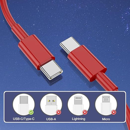 3-Pack Red [3.3FT+6.6FT+10FT] 60W USB C to USB C Cable, Type C Fast Charging Cable for iPhone 15/16, Galaxy S23/S24, iPad Pro/Air, MacBook Pro/Air and More