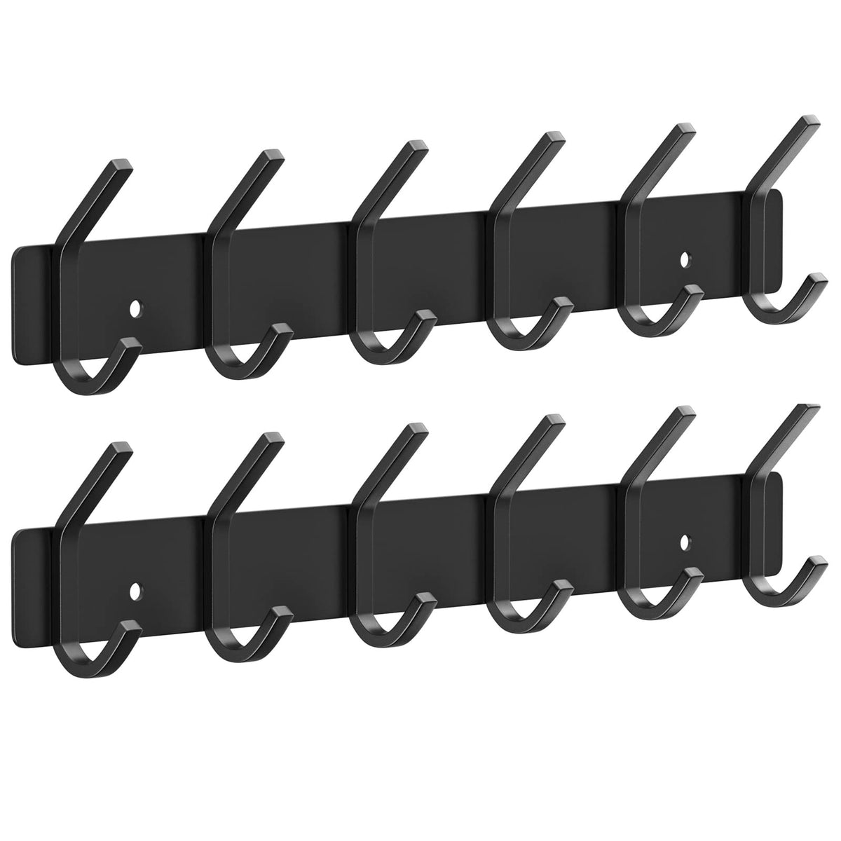 VAEHOLD Hat and Coat Wall Mount Rack - Hooks for Robes, Bags, Keys, and Towels - Bathroom Towel Hanger Organizer (White, “T“ Shape 3 Hooks 2 Pack)