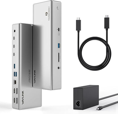 Thunderbolt 4 Dock, WAVLINK Docking Station with Quad 4K@60Hz Monitors, Four Thunderbolt 4 Ports, 98W PD, 2.5G RJ45 Ethernet, SD V4.0, 10Gbps USB3.1, for MacBook Pro/Air etc