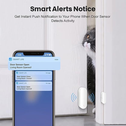 WiFi Door Sensor: Smart Door Open/Closed Detectors, Wireless Window Sensor with App Notification Alert, Contact Sensor for Home Security, Compatible with Alexa Google Assistant (3pack)