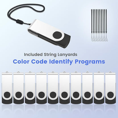 ABLAZE 8GB USB Flash Drive 100 Pack, USB 2.0 Thumb Drives with Lanyards