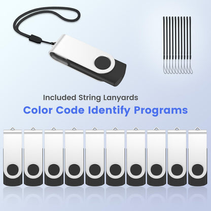 ABLAZE 4GB USB Flash Drive 20 Pack, USB 2.0 Thumb Drives with Lanyards