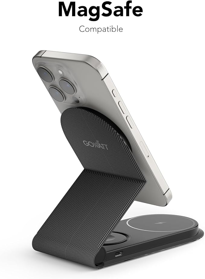 3 in 1 Foldable Travel Charging Station - MagSafe Compatible with iPhone 12-16 Series, Apple Watch, AirPods