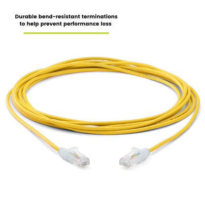 TRUECABLE Cat6 Component Rated Patch Cable, Unshielded (U/UTP), 14ft, Yellow, 28AWG Stranded Pure Copper, Snagless 10G High-Speed Ethernet Cable, PoE++ 4PPoE 100W, UL Listed, RoHS-3, 5 Pack
