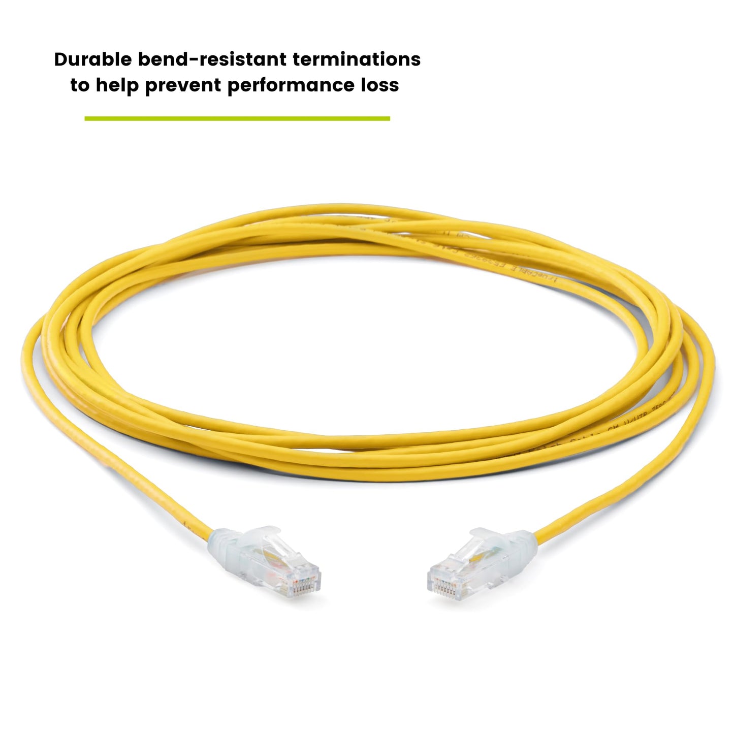 TRUECABLE Cat6 Component Rated Patch Cable, Unshielded (U/UTP), 14ft, Yellow, 28AWG Stranded Pure Copper, Snagless 10G High-Speed Ethernet Cable, PoE++ 4PPoE 100W, UL Listed, RoHS-3, 5 Pack