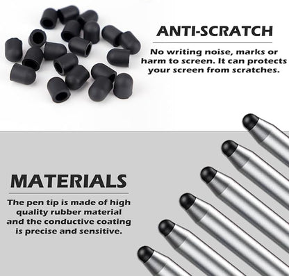 20Pcs Replacement Tips Silicone Rubber Touch Screen Pens Tips for Touch Pen (8 * 10mm)