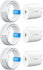 30W USB C i Phone 16 15 Charger Fast Charging, 3PACK Wall Charger for iPhone 16 15 Pro Max Charger Cord 10FT Fast Type C Charger Block for iPhone 16/16 Pro/15 Plus/15 Pro/15 Pro Max, iPad Pro, White