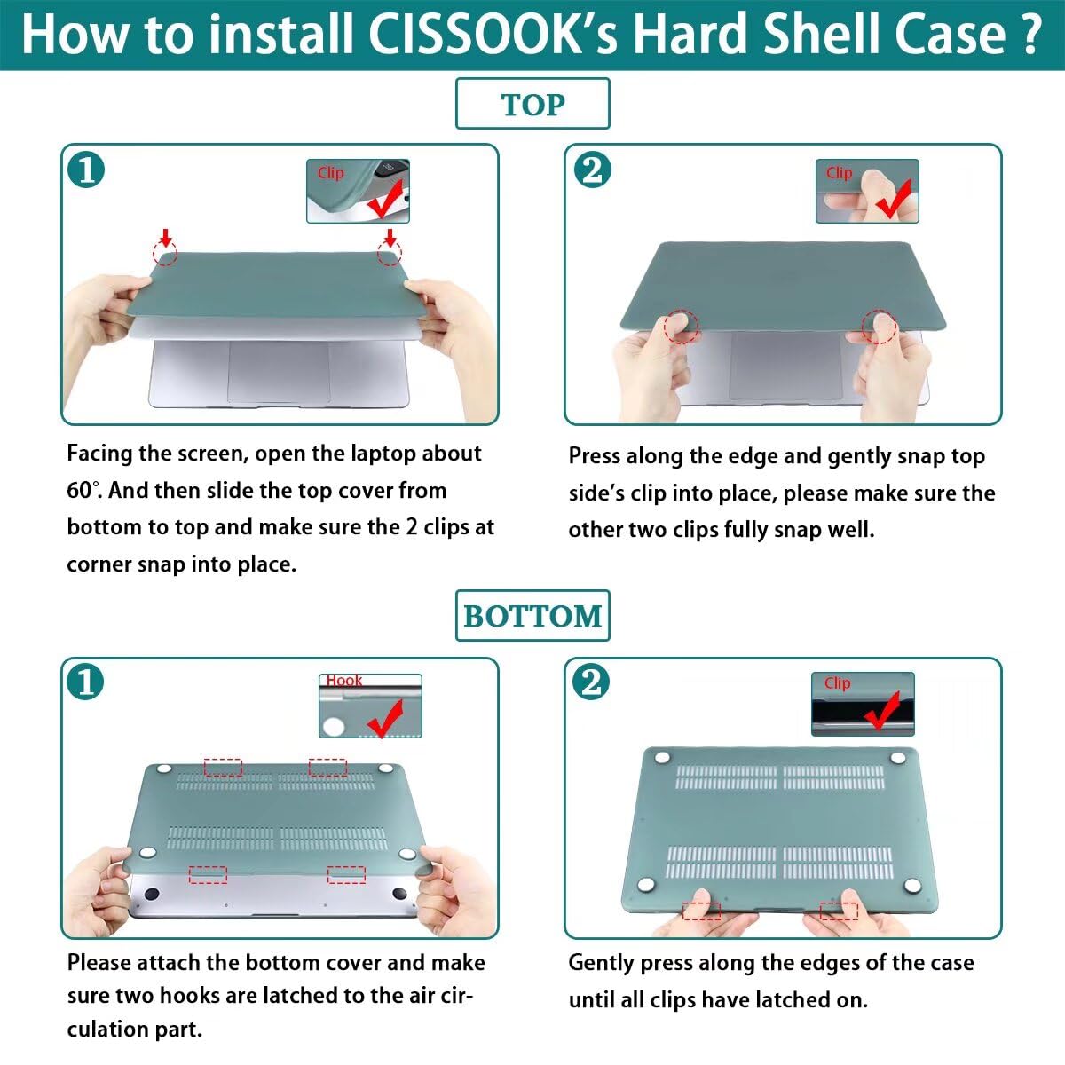 CISSOOK Compatible with MacBook Pro 13 inch 2025-2016 Release M2 M1 Chip
