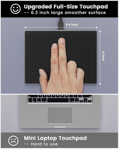 seenda Trackpad, Upgrade Smooth Glass Surface with Multi-Touch, Aluminum Slim USB Wired Win/Mac Touchpad with High Precision Navigation for Windows 10/11 Computer and iMac, MacBook Air/Pro