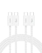 Belkin USB C to USB C Cable 2-Pack, 6.6ft, 240W - Type C Charger, iPhone Charger Cord, Soft, Braided, Flexible for iPhone 17, Galaxy S25, Pixel 10, MacBook, Chromebook, iPad Pro, Switch – White