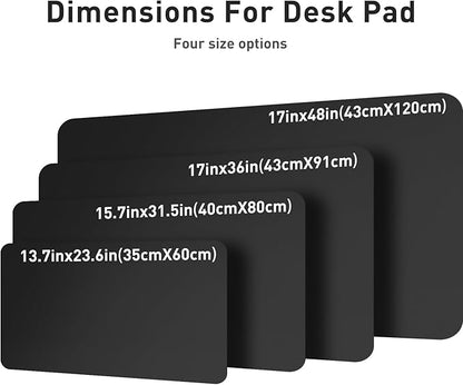 Aothia Leather Office Desk Pad Protector, Non-Slip PU Leather Desk Blotter, Waterproof Laptop Writing Mouse Pad for Office and Home, Black, 31.5" x 15.7"