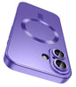 LEKEVO Magnetic for iPhone 16 Plus Case [Compatible with MagSafe][Built-in Camera Lens Protector] Slim Soft Silicone Bumper Shockproof Metallic Luster Phone Case (Purple)