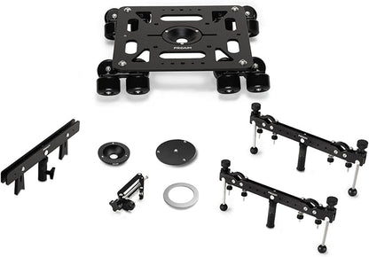 PROAIM Breeza Video/Film Solid Camera Dolly Slider with Track End. Adapts Mitchell, Flat, 75mm & 100mm Camera Heads & Light Cranes. Overslung/Underslung Operations - Hi-hat/Low-hat Mode (DL-BRZA-01)
