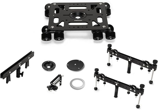 PROAIM Breeza Video/Film Solid Camera Dolly Slider with Track End. Adapts Mitchell, Flat, 75mm & 100mm Camera Heads & Light Cranes. Overslung/Underslung Operations - Hi-hat/Low-hat Mode (DL-BRZA-01)