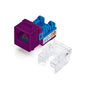 TRUE CABLE Cat5e Keystone Jack, Unshielded (UTP), 90 Degree Punch-Down, PoE++ (4PPoE) 100W, UL Listed, ETL Verified, ANSI/TIA Certified, Modular RJ45 Female, Purple, 48 Pack