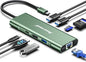 Hiearcool USB C Hub, 8 in 1 USB C Hub Multi-Port Adapter with Gigabit Ethernet, USB C to 4K@60Hz HDMI Dock Dongle for MacBook Pro Air M1 M2 and Type C Laptops-Green