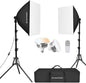 LimoStudio (LED Super Bright) 3400W Output Remote Control, 22 x 32 inch Softbox 85W Bulbs Light Kit, 3000K-5500K Adjustable Color & Brightness, 12600 Lumen, CRI>95, Soft Box Diffuser, AGG3214